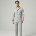 Men's Plaid Pajama Set | Button-Front Shirt | Breathable Soft Fabric | Comfortable Fit
