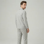 Men's Plaid Pajama Set | Button-Front Shirt | Breathable Soft Fabric | Comfortable Fit