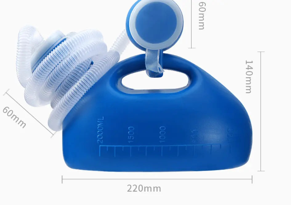 Men's Portable Urinal | Removable Hose & Leak-Seal Lid | 2L Capacity & Measuring Scale