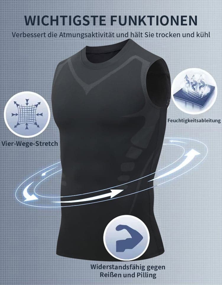 Men's Shaping Vest | Seamless Ultra-Thin Compression | Neoprene Blend | Comfortable Fit