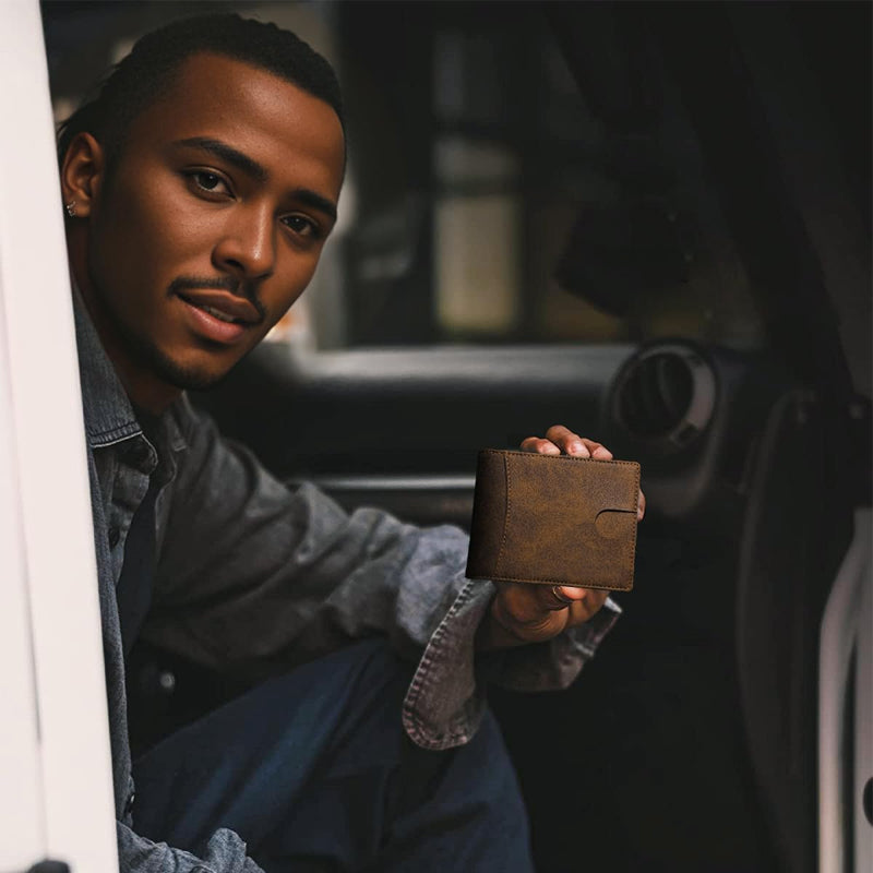 Men's Slim Wallet | RFID-Blocking Money Clip | Genuine Leather | Front-Pocket Carry