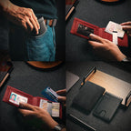 Men's Slim Wallet | RFID-Blocking Money Clip | Genuine Leather | Front-Pocket Carry