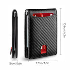 Men's Slim Wallet | RFID-Blocking Money Clip | Genuine Leather | Front-Pocket Carry