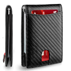 Men's Slim Wallet | RFID-Blocking Money Clip | Genuine Leather | Front-Pocket Carry