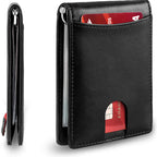Men's Slim Wallet | RFID-Blocking Money Clip | Genuine Leather | Front-Pocket Carry