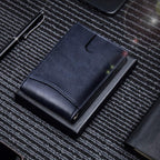 Men's Slim Wallet | RFID-Blocking Money Clip | Genuine Leather | Front-Pocket Carry