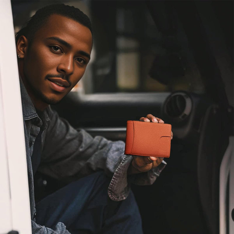 Men's Slim Wallet | RFID-Blocking Money Clip | Genuine Leather | Front-Pocket Carry