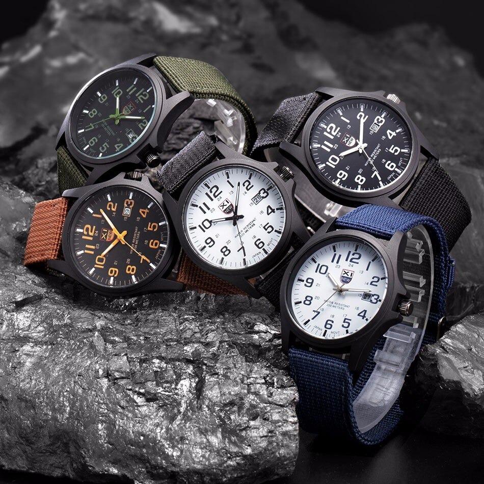 Men's Tactical Watch | Waterproof 50m & Shock-Resistant | Stainless Steel Case & Silicone Band