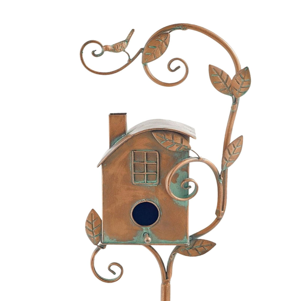 Metal Garden Stake Birdhouse | Artistic Decorative Design | 75 cm Ground Stake