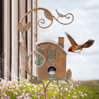 Metal Garden Stake Birdhouse | Artistic Decorative Design | 75 cm Ground Stake