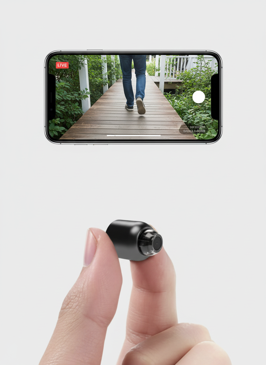 Mini WiFi Security Camera 2-Pack | Full HD | Wide-Angle Night Vision | Magnetic Mount & SD Card