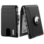 Minimalist Wallet | Pop-Up Aluminum Card Holder & Tracker Pocket | Leather Exterior & RFID Blocking