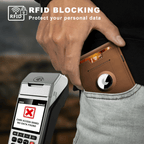 Minimalist Wallet | Pop-Up Aluminum Card Holder & Tracker Pocket | Leather Exterior & RFID Blocking