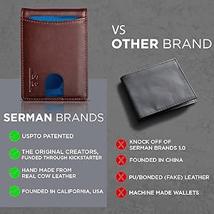 Minimalist Wallet | Pop-Up Aluminum Card Holder & Tracker Pocket | Leather Exterior & RFID Blocking