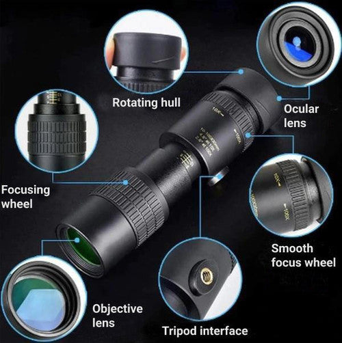 Monocular Telescope for Bird Watching | Up to 300X Zoom | Night Vision & Autofocus
