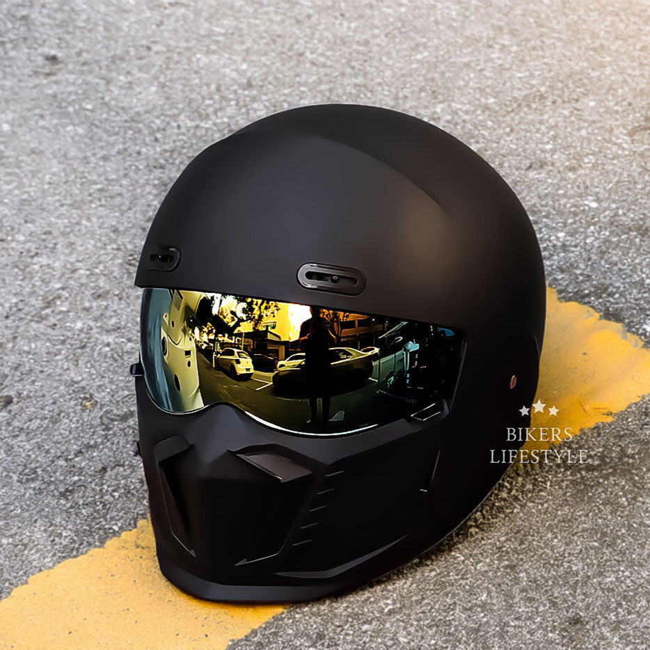 Motorcycle Helmet | Retro Classic Design | DOT & ECE Approved | Anti-Scratch & Fog-Resistant Visor