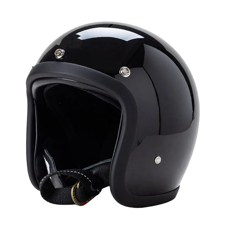 Motorcycle Helmet | Vintage Low-Profile | Fiberglass Shell & Removable Liner | DOT & ECE Approved
