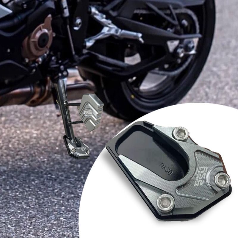 Motorcycle Kickstand Extension Plate | Anti-Slip Wide Base | Aluminum | Enhanced Stability