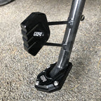 Motorcycle Side Stand Extension Plate | Wide Anti-Slip Base | Aluminum | Stable Parking