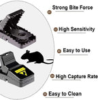 Mouse Traps 6-Pack | Heavy-Duty Sensitive Trigger | Stainless Steel Spring & Reusable | Safe to Use