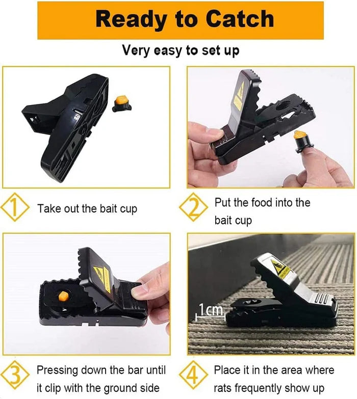 Mouse Traps 6-Pack | Heavy-Duty Sensitive Trigger | Stainless Steel Spring & Reusable | Safe to Use