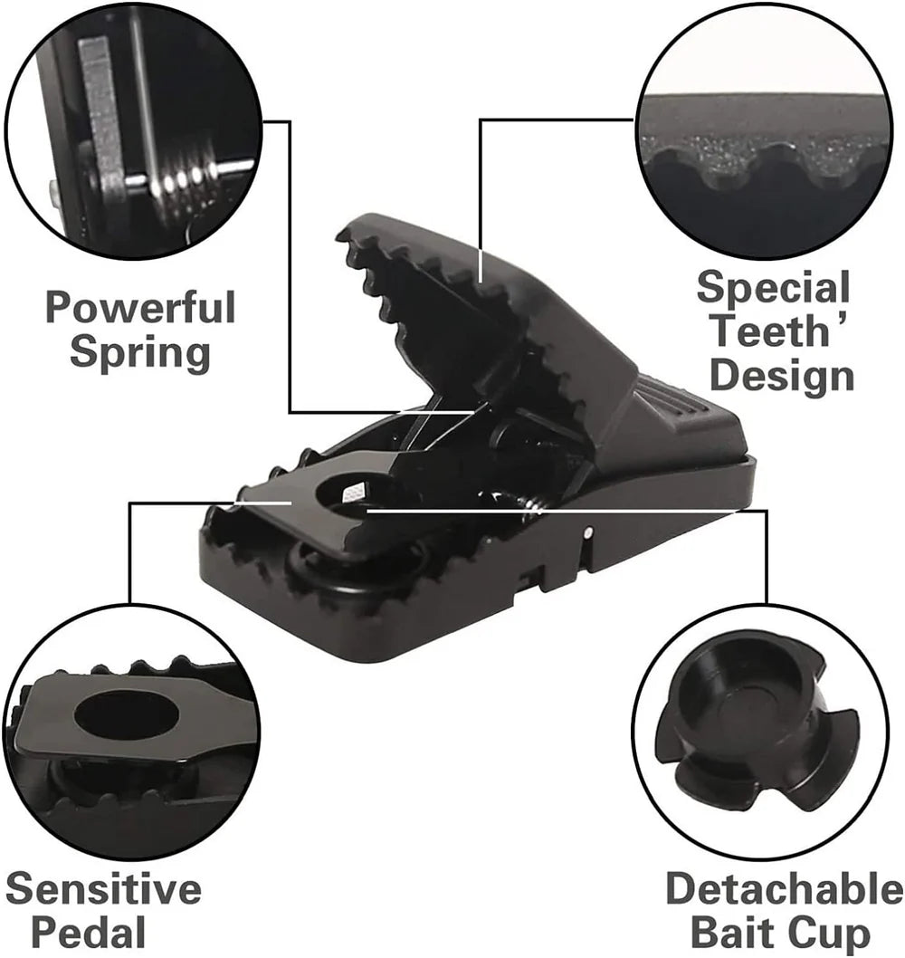 Mouse Traps 6-Pack | Heavy-Duty Sensitive Trigger | Stainless Steel Spring & Reusable | Safe to Use