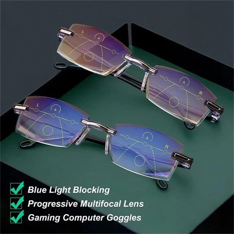 Multifocal Reading Glasses | Blue Light Filter | +1.00–+4.00 Strength | Lightweight Design