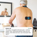 NMES Muscle Stimulator | 19 Intensity Levels | Reusable Self-Adhesive Pads | Back Pain Relief