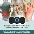 NMES Muscle Stimulator | 19 Intensity Levels | Reusable Self-Adhesive Pads | Back Pain Relief