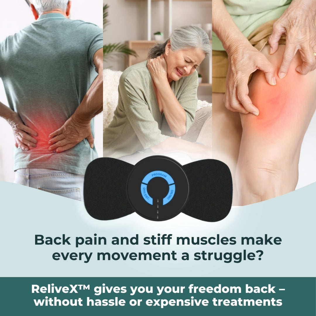 NMES Muscle Stimulator | 19 Intensity Levels | Reusable Self-Adhesive Pads | Back Pain Relief