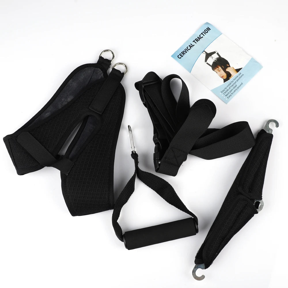 Neck Stretcher Device | Adjustable Door-Mounted Traction | Breathable Mesh & Velvet | Pain Relief
