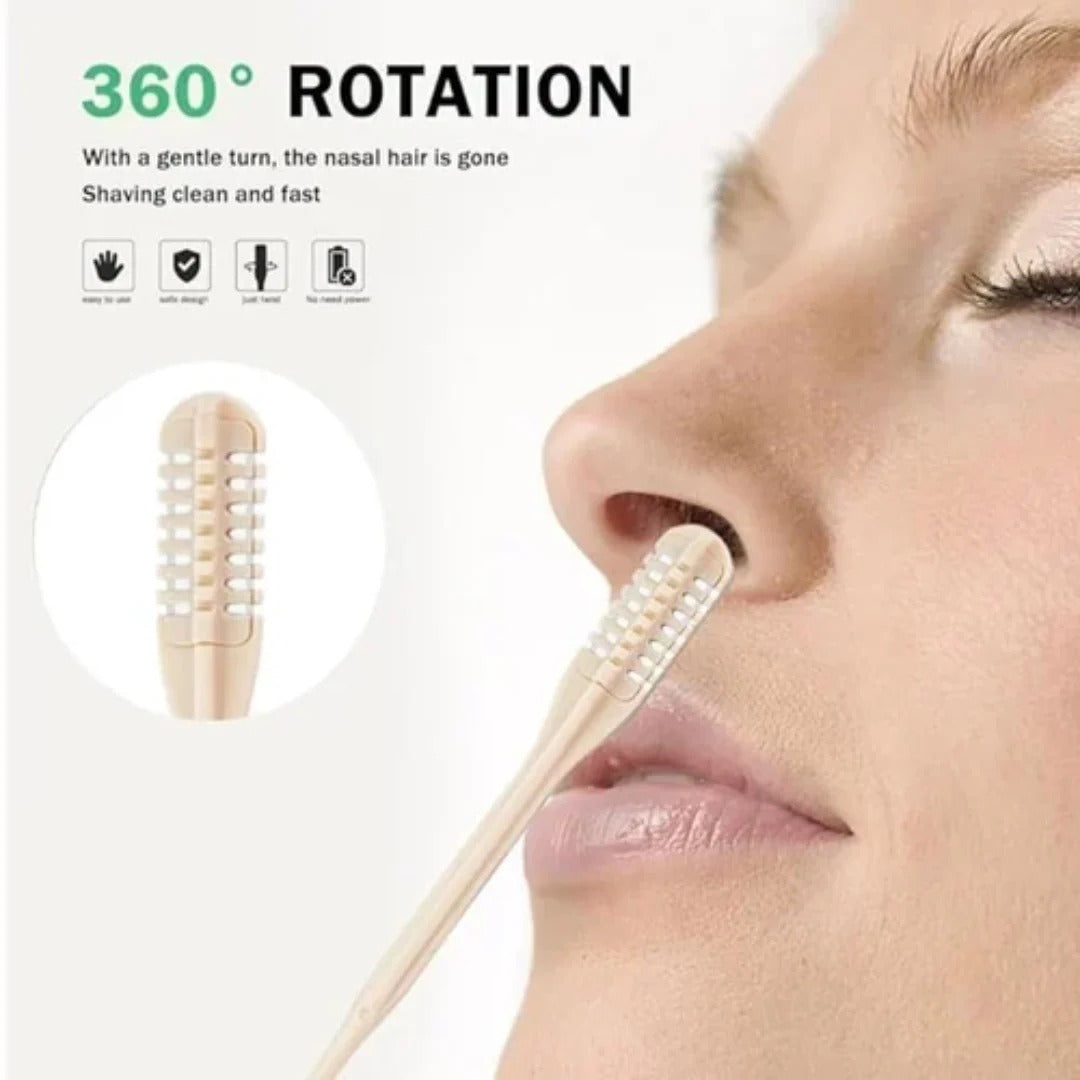 Nose Hair Trimmer for Men & Women | 360° Rotating Head | Ergonomic Grip & Travel-Friendly