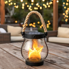 Outdoor Solar Lantern | Flickering Flame Effect | Solar & USB-C Rechargeable | Weather-Resistant