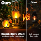Outdoor Solar Lantern | Flickering Flame Effect | Solar & USB-C Rechargeable | Weather-Resistant