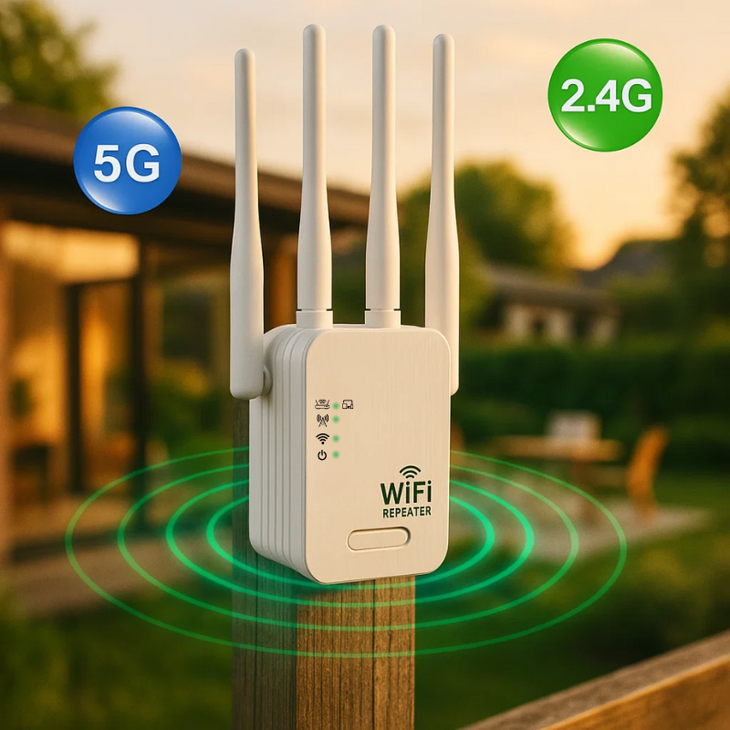 Outdoor WiFi Booster | Dual-Band 1200 Mbps | Weather-Resistant Design | Extended Outdoor Coverage
