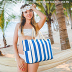 Oversized Beach Tote | Waterproof & Sandproof | 20L Capacity, Reinforced Base & Zippered Closure