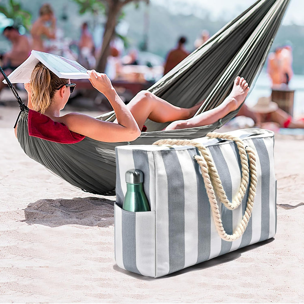Oversized Beach Tote | Waterproof & Sandproof | 20L Capacity, Reinforced Base & Zippered Closure