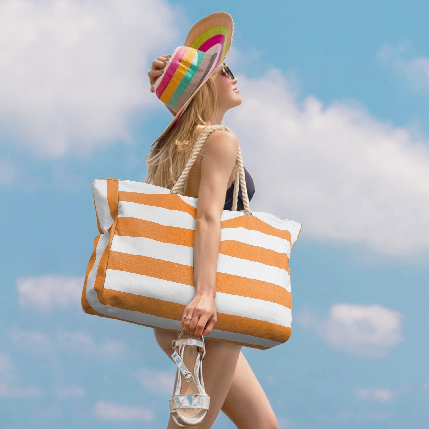 Oversized Beach Tote | Waterproof & Sandproof | 20L Capacity, Reinforced Base & Zippered Closure