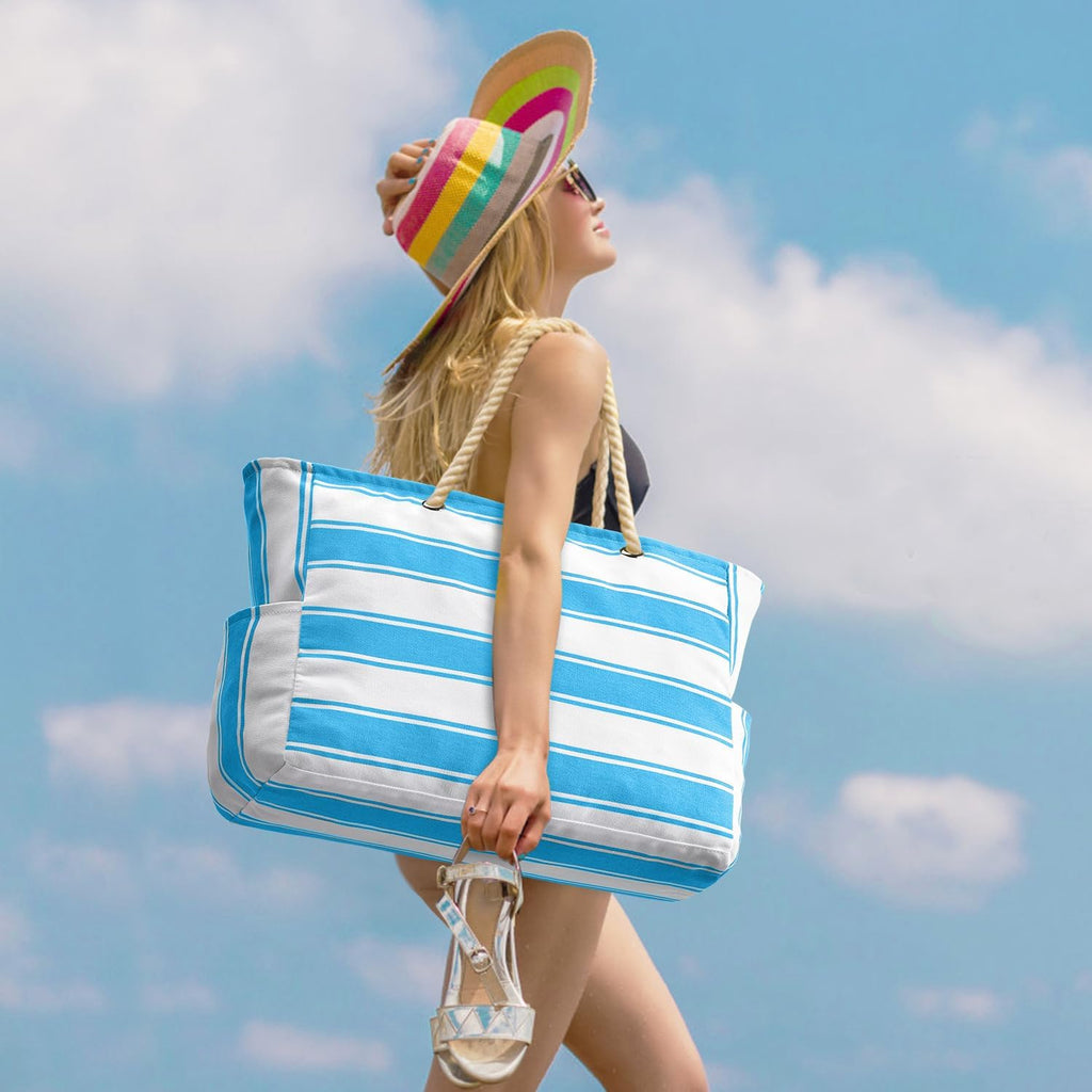 Oversized Beach Tote | Waterproof & Sandproof | 20L Capacity, Reinforced Base & Zippered Closure