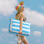 Oversized Beach Tote | Waterproof & Sandproof | 20L Capacity, Reinforced Base & Zippered Closure