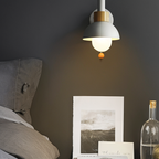 Pastel Wall Lamp | Warm Glow | Iron & Wood Frame | Bedroom & Living Room