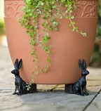 Plant Pot Risers | Animal Figurine Design | Set of 3 Frost-Resistant Resin | Improves Drainage