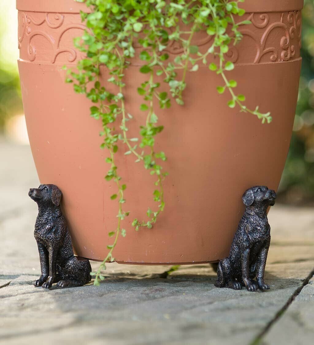 Plant Pot Risers | Animal Figurine Design | Set of 3 Frost-Resistant Resin | Improves Drainage