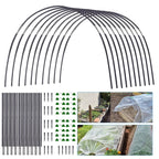 Plant Tunnel Kit | 5-Arch Fiberglass Arches | Galvanized Connectors | Weatherproof