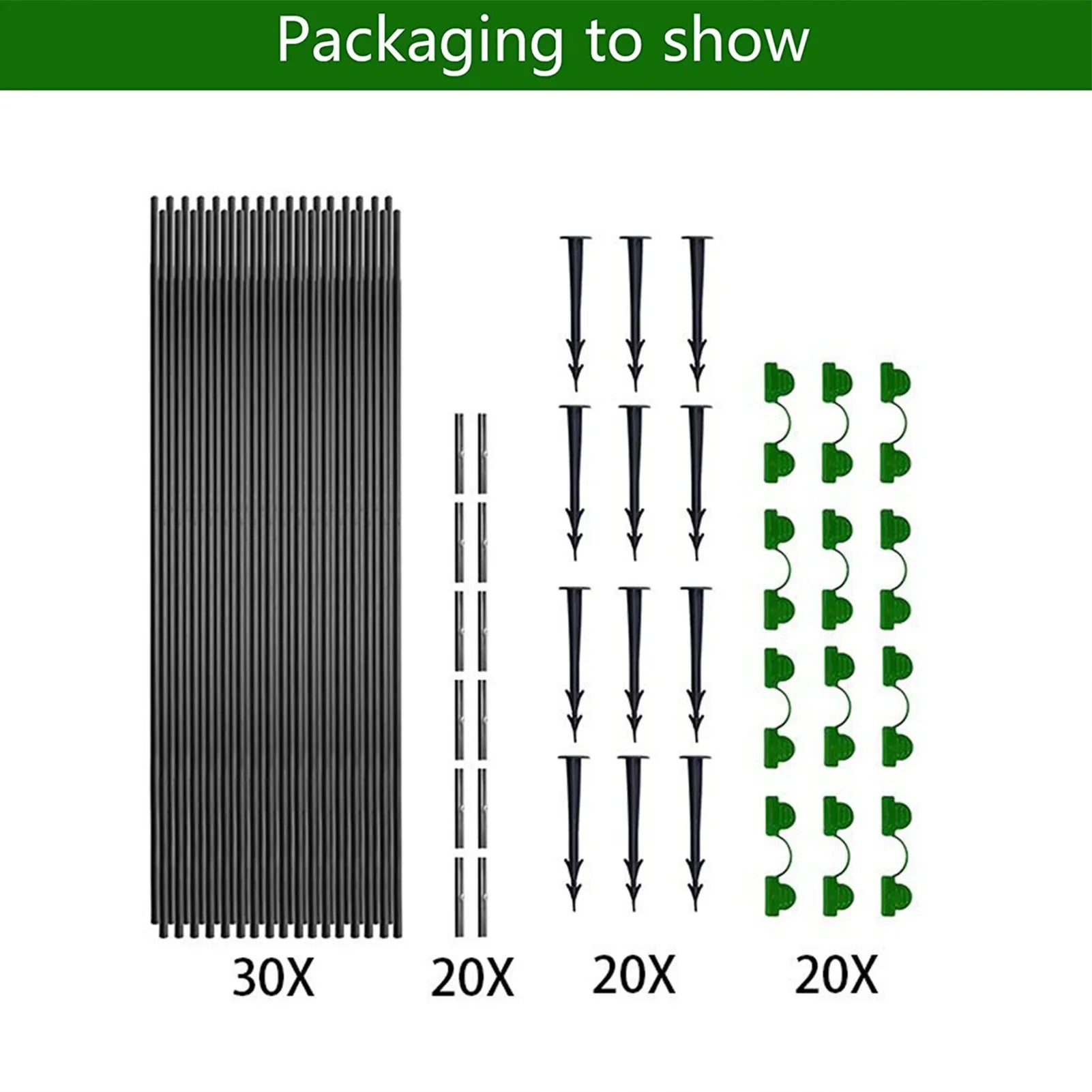 Plant Tunnel Kit | 5-Arch Fiberglass Arches | Galvanized Connectors | Weatherproof