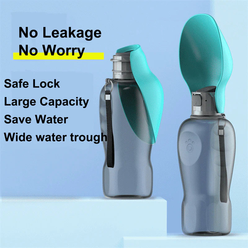 Portable Dog Water Bottle | Collapsible Bowl & One-Handed Use | Leak-Proof Food-Safe Design