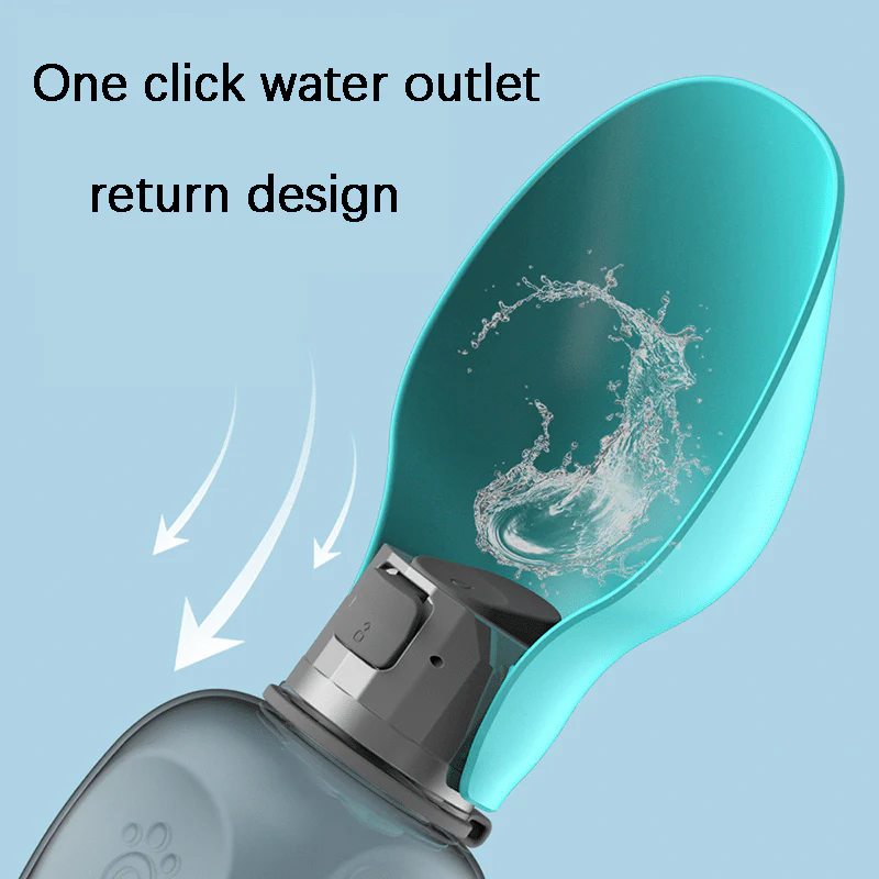 Portable Dog Water Bottle | Collapsible Bowl & One-Handed Use | Leak-Proof Food-Safe Design
