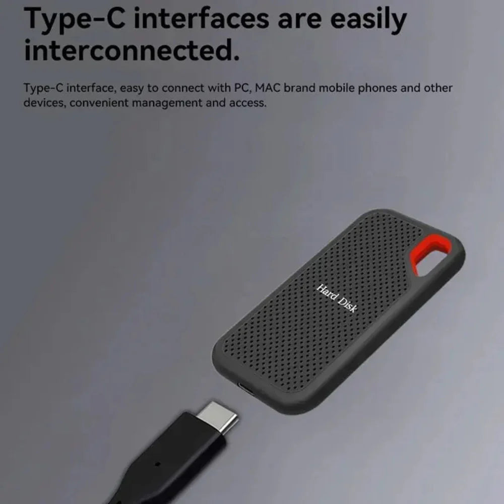 Portable External SSD | High-Speed Data Transfer | Shock-Resistant Compact Design | Travel-Ready