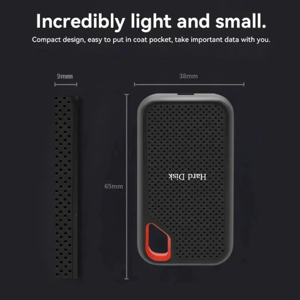 Portable External SSD | High-Speed Data Transfer | Shock-Resistant Compact Design | Travel-Ready