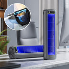 Portable Rechargeable AC | Bladeless Ultra-Quiet | Wall-Mountable, 12-Hour Battery